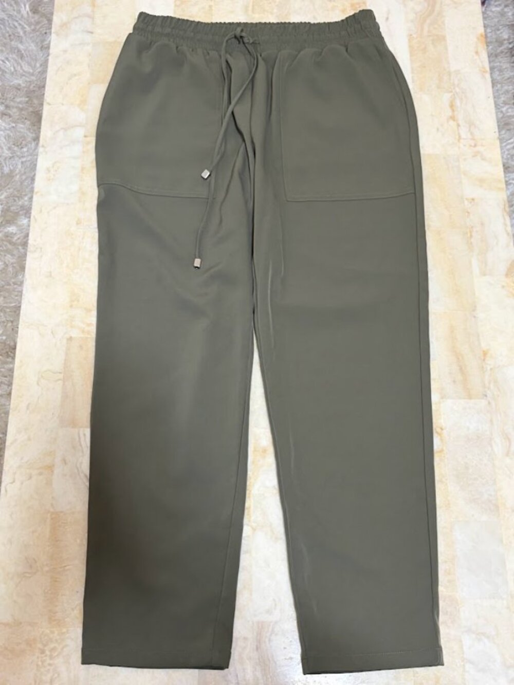 C By One Olive Green Wide Leg Pants Slinky Pull-On - Women's Petite Small